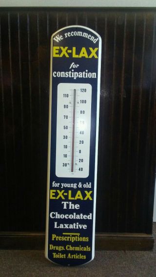 Vintage 1950s Metal Ex Lax Thermometer