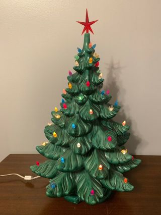 Vintage Ceramic Light Up Christmas Tree 24 " Musical 