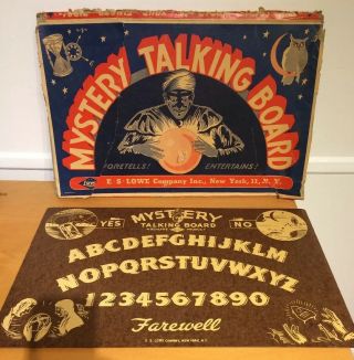 Vintage 1940s E.  S.  Lowe Co.  Inc.  Usa Mystery Talking Ouji Board