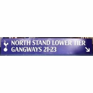 Tottenham Hotspur North Stand Sign From White Hart Lane Extremely Rare