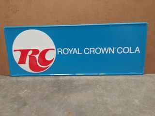 Vintage 1970s Royal Crown Cola Embossed Metal Sign Soda Pop Cafe Parlor Diner