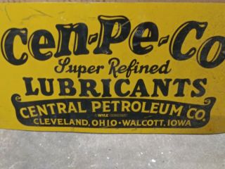1950s Vintage Cen - Pe - Co Lubricants Metal Sign Gas Oil Cleveland Oh Walcott Ia