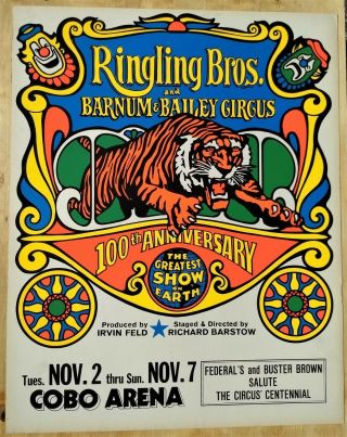 Vintage Ringling Bros.  Circus Poster 22 " X 28 " Not A Reprint