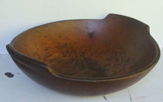 Early 19th C Large Handled Bowl,  American,  Most Likely Northeast Woodlands