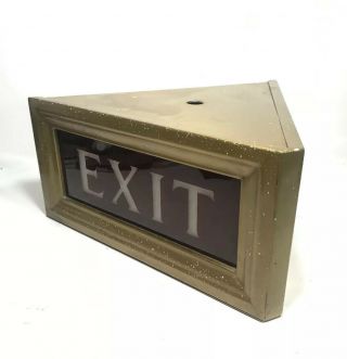 Vintage Theater Triangle Exit Sign Lighted Two Way 2