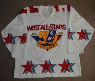 Vtg 1995 Ihl Hockey All Star Jersey Authentic 48 Fight Strap Western Conference