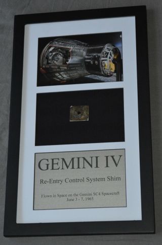 Gemini Iv 4 Space Flown Shim Artifact Nasa Ed White (apollo 1) Jim Mcdivitt (a9)