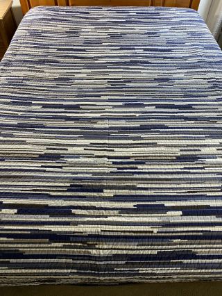 Stunning Modern Abstract Stripes Vintage Whole Cloth Quilt 104 " X 93 "
