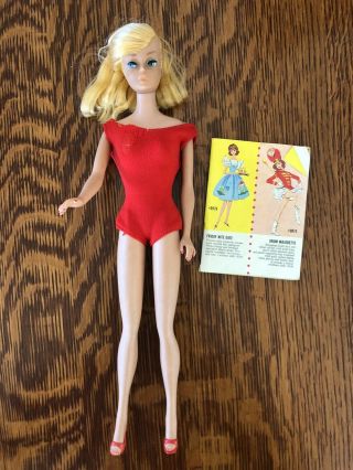 1964 Golden Blonde Swirl Ponytail Barbie Suit & Heels
