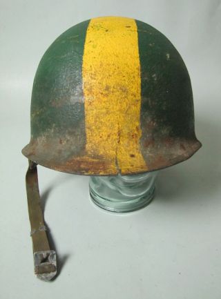 Wwii Us Army M1 Helmet Swivel Bale Front Seam Usn Ship Painted Navy H5