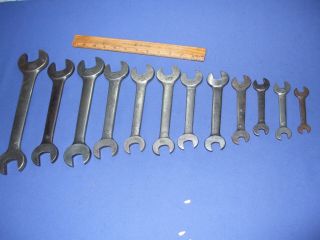 12) Early J.  H.  Williams Oe Wrenches 3/8 To 1 1/4 " 1914 - 1924ish - Alloy Artifacts