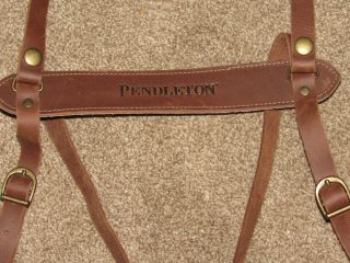 Pendleton Made in the USA Roll Up Blanket Holder Leather Carrier Shoulder Strap 2