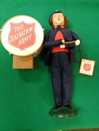 1992 The Salvation Army Singing Choir Boy Red Blue 13 " And Round Wooden Sign