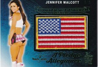 Jennifer Walcott 2018 Benchwarmer Pledge Allegiance Flag Patch Green Foil Sp 3/3