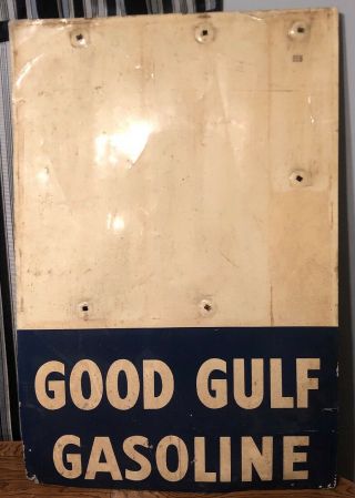 Vintage Good Gulf Gasoline Price Sign / Oil / Service Station / Soda