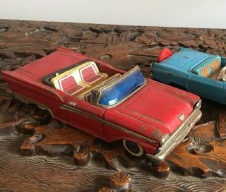 Vintage 50s Haji Ford Fairlane Red Convertible Toy Car