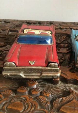 Vintage 50s Haji Ford Fairlane Red Convertible Toy Car 2
