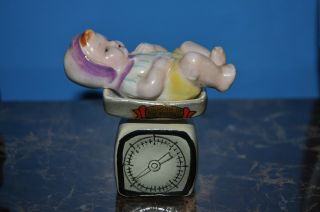 Vintage Baby On A Scale Salt And & Pepper Shakers