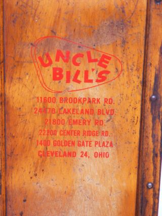 Vtg UNCLE BILL ' S Store Cleveland Ohio Wooden Auto Mechanic Floor Creeper 1950s 2