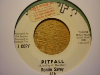 Northern Soul Ronnie Savoy Pitfall Tuff Wdj Usa 45 Orig