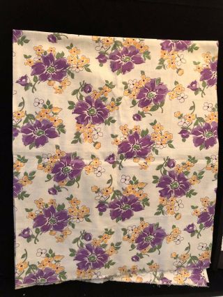 Vintage Feedsack Purple White Floral Feed Sack Quilt Sewing Fabric