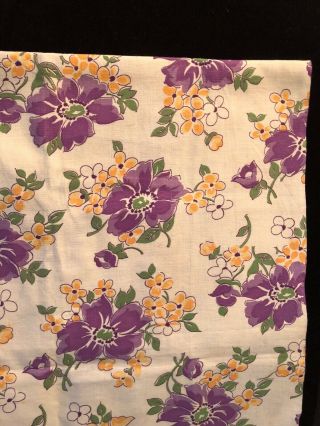 Vintage Feedsack Purple White Floral Feed Sack Quilt Sewing Fabric 2
