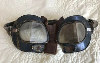 Old Wwii British Raf Flight Goggles Complete W/strap