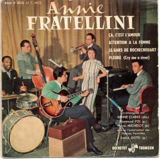 Rare French Annie Fratellini Jazz Ep With Kenny Clarke /pierre Michelot/ Distel