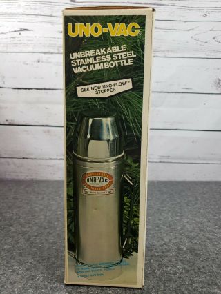 Vintage Uno - Vac 1 Quart Thermos Stainless Steel 1970 