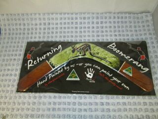 Hand Painted Aboriginal Returning Boomerang Nib