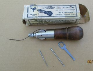 C.  A.  Myers Co Vintage/used Combination Sewing Awl,  Patent No.  2060349.