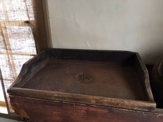 RARE Early Antique Table Top Wash Dry Sink Tin & Wood Patina Handmade AADMFA 2