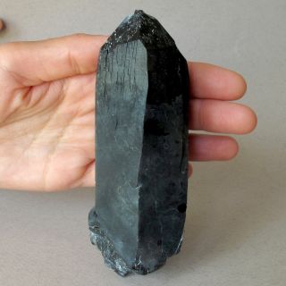 Morion Natural Crystal Black Smoky Quartz Point 354 Grams 669p - Ukraine