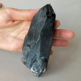 MORION Natural crystal Black smoky quartz point 354 grams 669P - UKRAINE 2