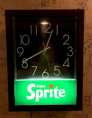 Vintage Lighted Analog Clock Sign Sprite Advertising Everbrite Electric