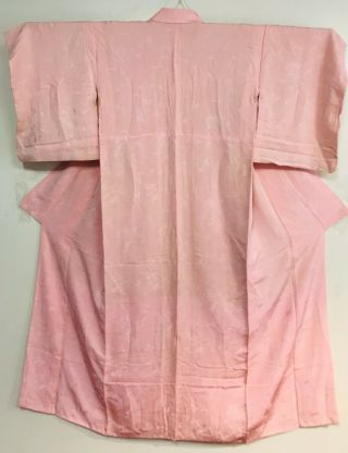 Vintage Light Pink Color Kimono Decorated With Flowers 706