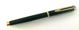 Vintage Waterman Ideal 18k 750 Gold Nib Black Fountain Pen Made In France