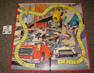 Batman And Robin Board Game 1965,  Hasbro,  Board & One Card Only