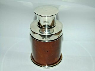 Rare Quality Antique 1909 Solid Silver & Glazed Pottery Tea Caddy Or Similar C&c