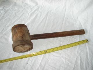Antique Vintage Primitive Wood Wooden Tool Hammer Mallet Circus Carnival Hammer