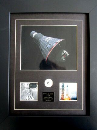 Nasa Mercury Atlas - 1 Space Capsule Framed Print And Rene 41 Alloy Piece & Relic