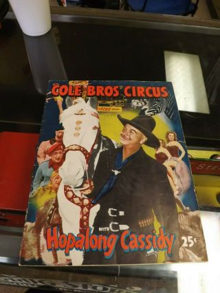 Vintage 1950 Cole Bros.  Circus Hopalong Cassidy Program