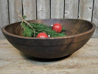 AAFA BEST Early Antique Primitive Large Wood Dough Bowl A, 2