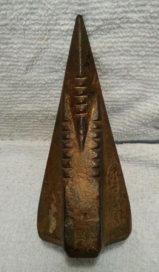 Vintage Grenade 7 " Wood Splitter Wedge.  Cast Iron? Or Steel? Heavy 4lbs
