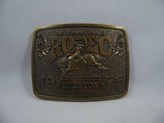 Vintage 1976 Hesston National Finals Rodeo Belt Buckle Nfr