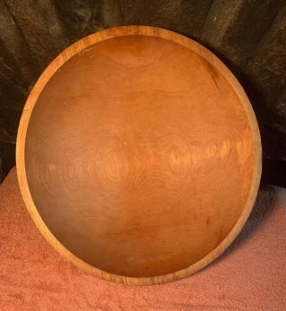 Vintage Large 16 3/4 Inches Wooden Oval Dough Bowl