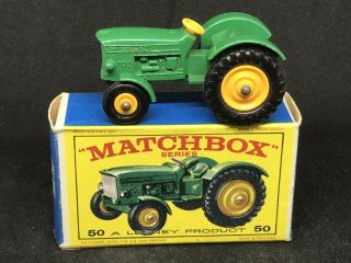 Mimb Matchbox Lesney 50 B2 John Deere Tractor W Htf Type E3 Box