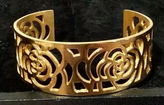Chanel Gold Camélia Cuff Bracelet Very Rare Late 1960 