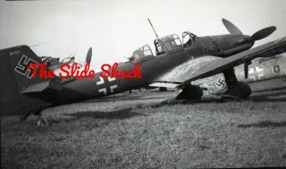 Orig 1944 Ww2 Photo Negative German Luftwaffe Junkers Ju 87d Stuka W.  Nr.  41211