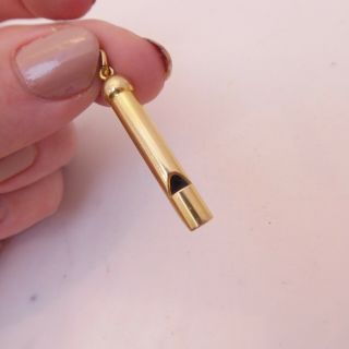 9ct Solid Gold Heavy Whistle Pendant,  9k 375